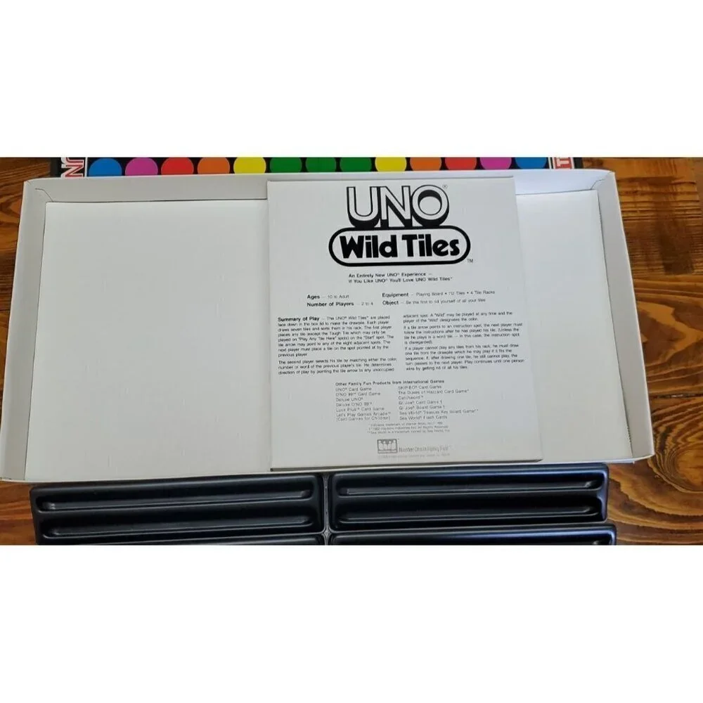 Vintage UNO Wild Tiles 1983 Strategy Board Game International Games